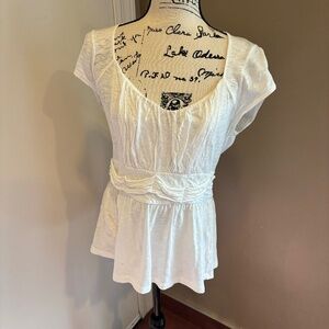 Anthropologie Deletta cotton knit ruched top